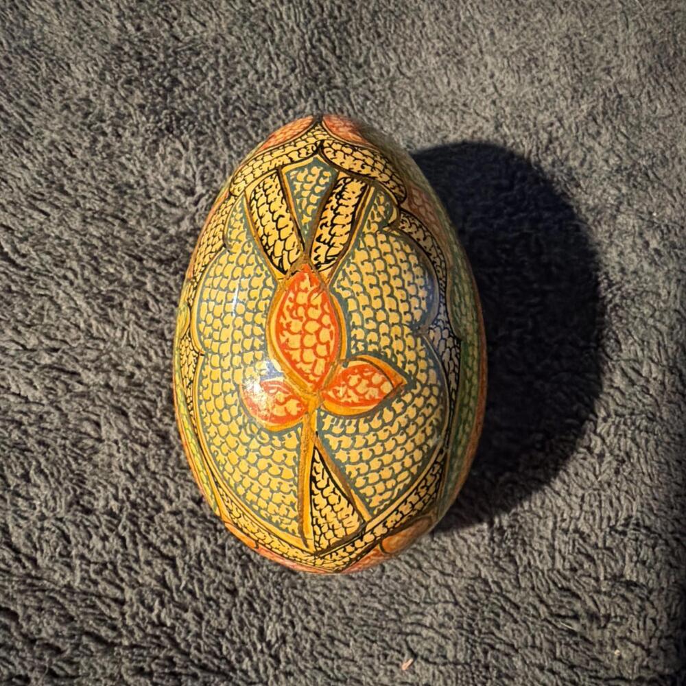 VTG Folk Art Pattern Decorative Collectible Egg